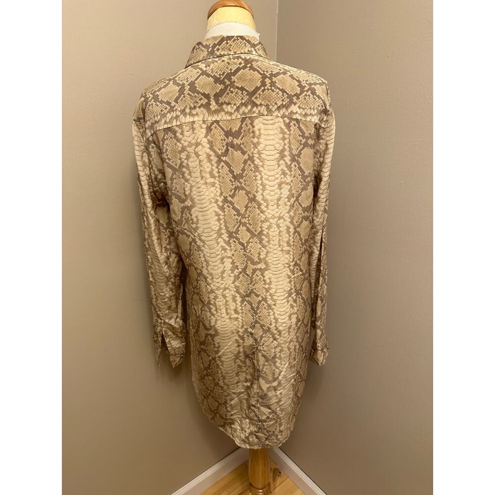 EQUIPMENT Lucida Snake-Print Washed-Silk Button Front Shirt Dress Sz Medium - Picture 6 of 9